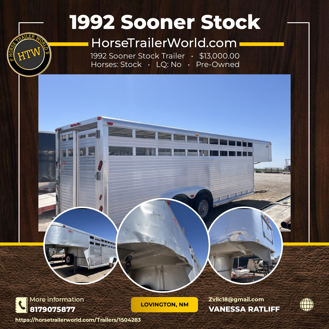 1992 Sooner Stock trailer