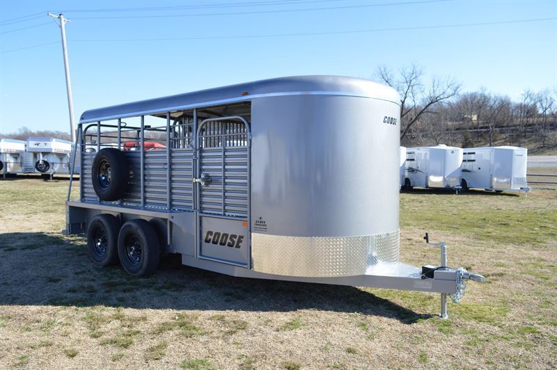 2024 Coose 6'8x16'x6'6 wrangler stock trailer rubber floor