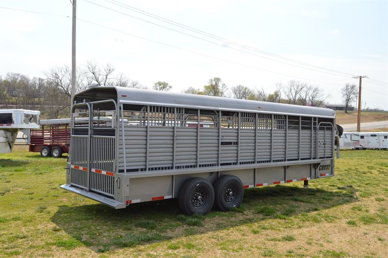 2024 Coose 6'8x24'x6'6 metal top rubber floor stock trailer