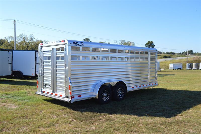 2025 4-star 7x20x6'6" aluminum stock trailer
