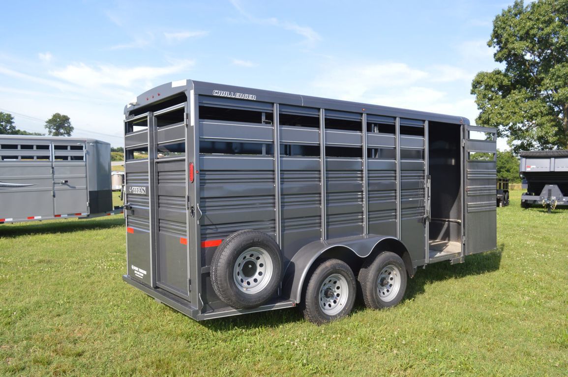 2025 Titan 6'x16'x6'6" bumper pull stock trailer 7k