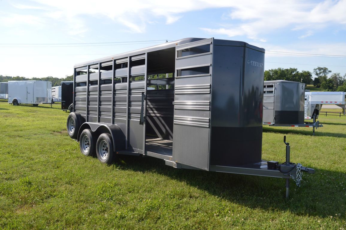 2025 Titan 6'x16'x6'6" bumper pull stock trailer 7k