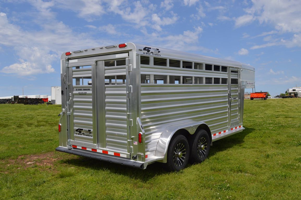 2027 4-star 7'x16'x6'6 deluxe stock trailer 7k axles