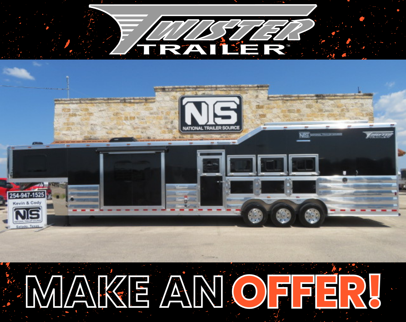 2024 Twister 4 Horse Side Load with 14'9" Outlaw Conversions