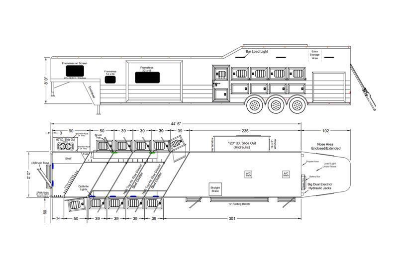 2026 Twister Trailer 5 horse side load with 19'6" outlaw conversions