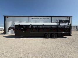 2025 6 horse Wyatt 6 Horse Gooseneck Trailer with Trainers Split Tack