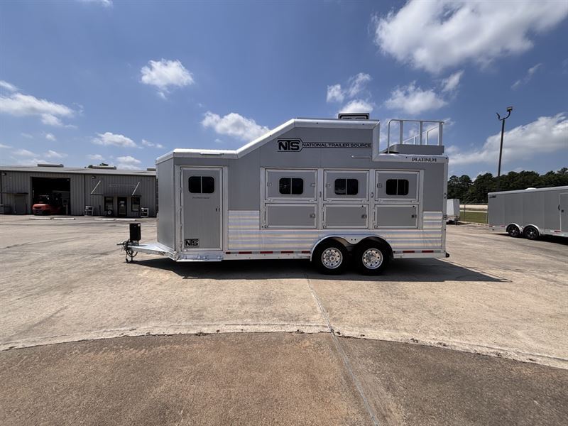 2023 Platinum 3 Horse Reverse Load Bumper Pull Trailer