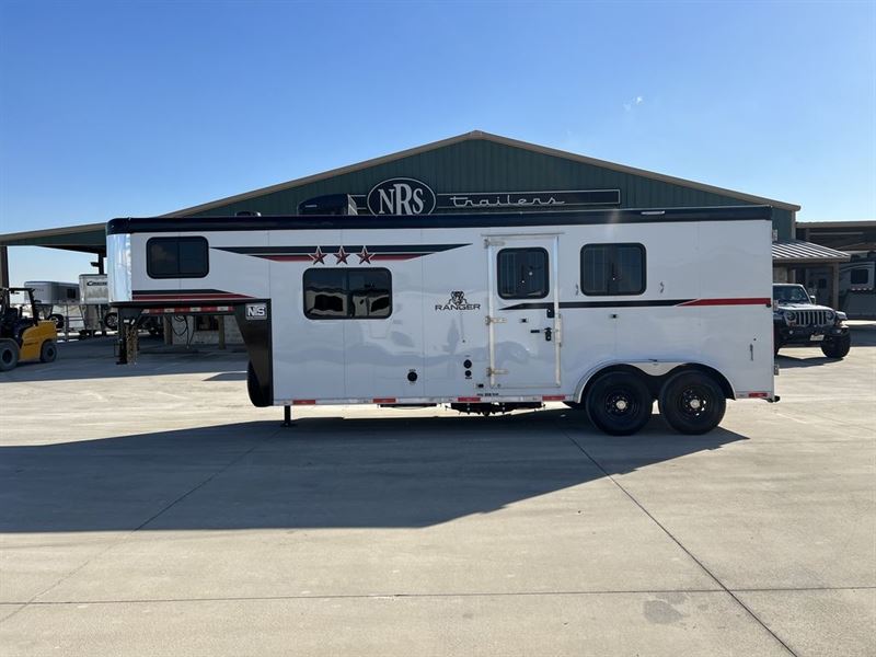 2023 Bison 2 Horse Gooseneck Trailer with 8' Living Quarters
