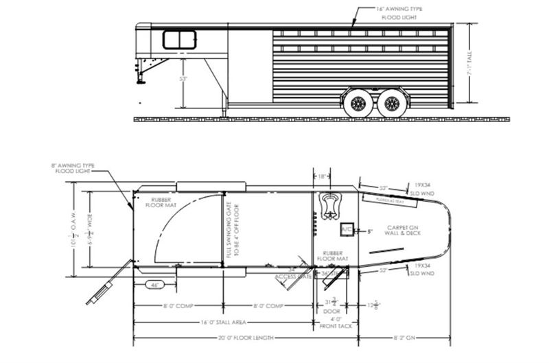 2025 Cimarron 20' livestock gooseneck trailer