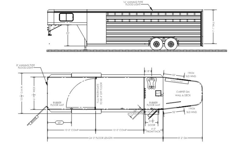 2025 Cimarron 24' livestock gooseneck trailer