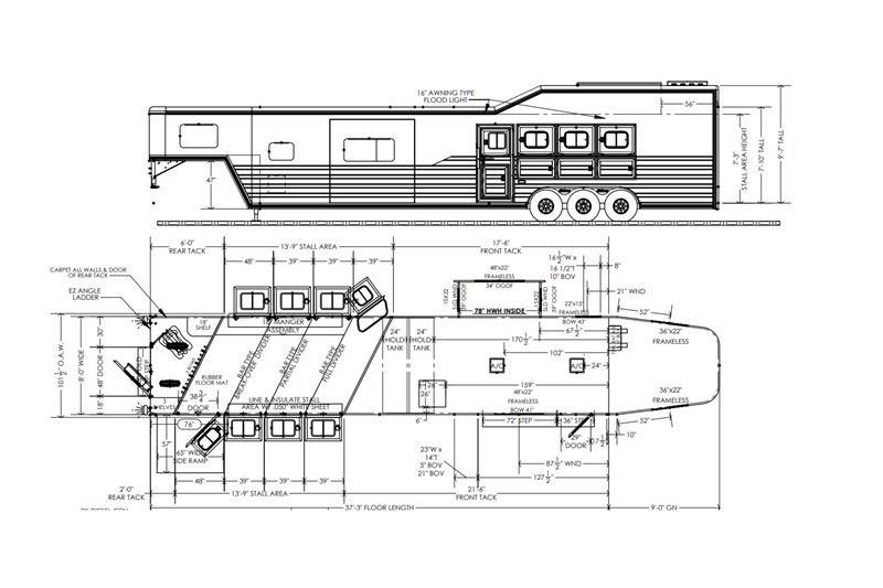 2026 Cimarron 4 horse side load with 17'6" outlaw conversions