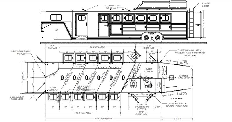 2026 Cimarron 6 horse gooseneck trailer