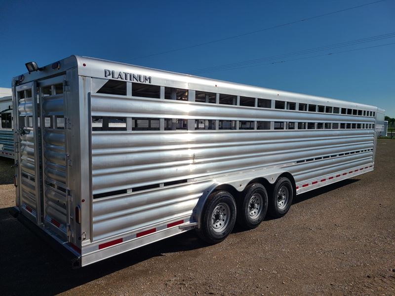 2024 Platinum Coach 32' stock trailer 8 wide with 3-7,200# axles