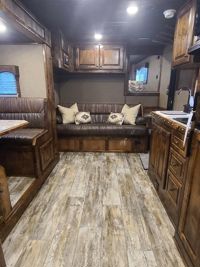 2026 3 horse Platinum Coach Outlaw 3 Horse 14' SW Outlaw Couch & Dinette Side-