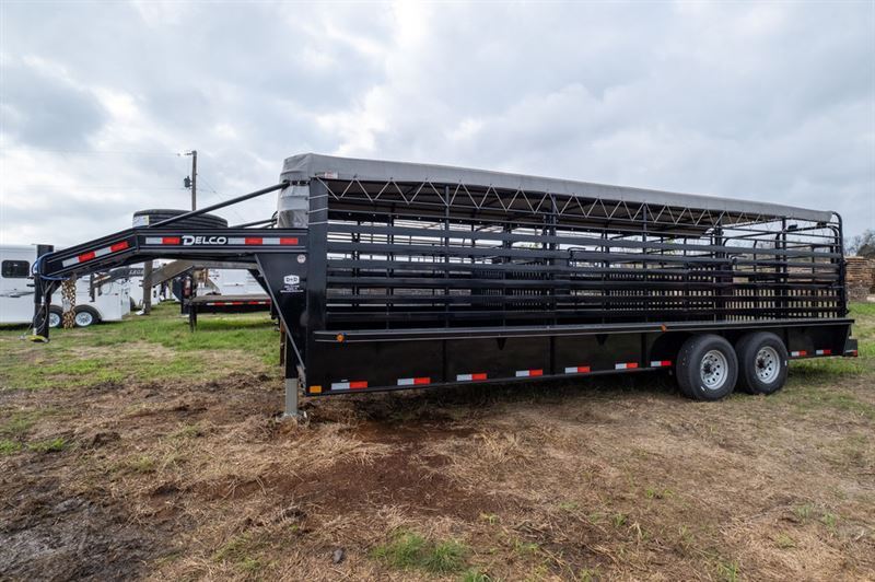 2022 Delco Trailers 24 Ft Stock with Cleated Rubber Floor