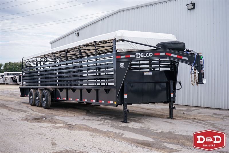 2024 Delco Trailers 32 Ft Stock With Cleated Rubber Floor