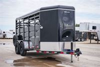 2024 Delco 16 ft stock trailer with full metal top