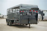2019 Delco 16 ft stock trailer with canvas top