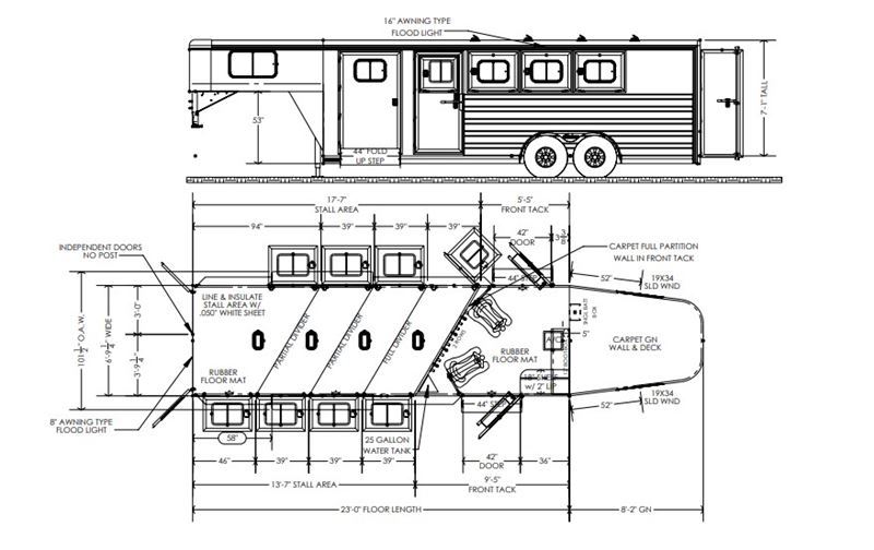 2027 Cimarron 4 horse gooseneck trailer